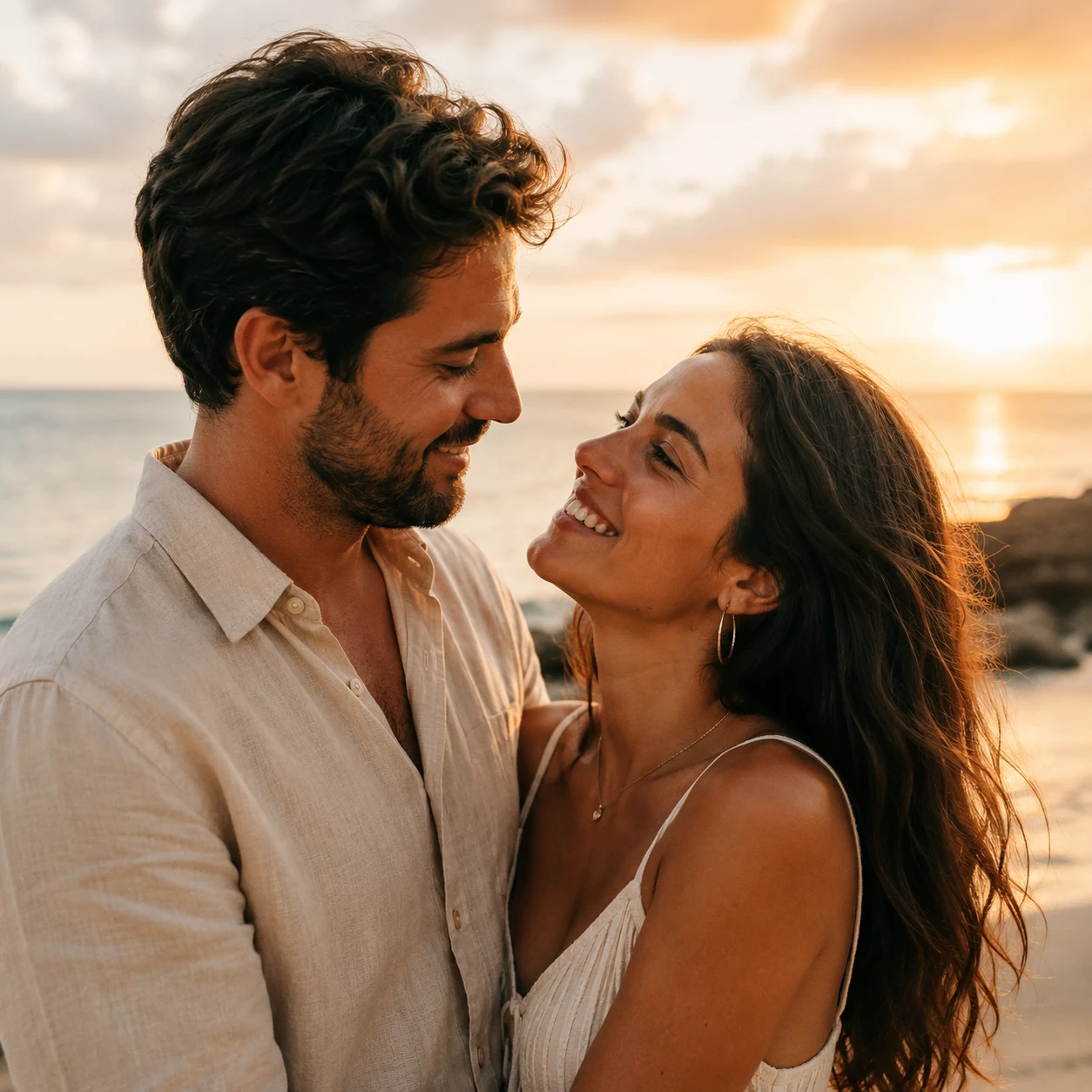 Casal feliz vivendo o Método Relacionamento Perfeito